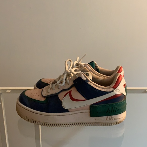 Nike Air Force 1s - Multicolored (blue, green, red), Retro style, Size US7.5 Wom - Picture 2 of 3